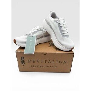 Revitalign Gaia Orthotic Comfort Walking Sneakers Lace-Up White 6.5 Wide NEW